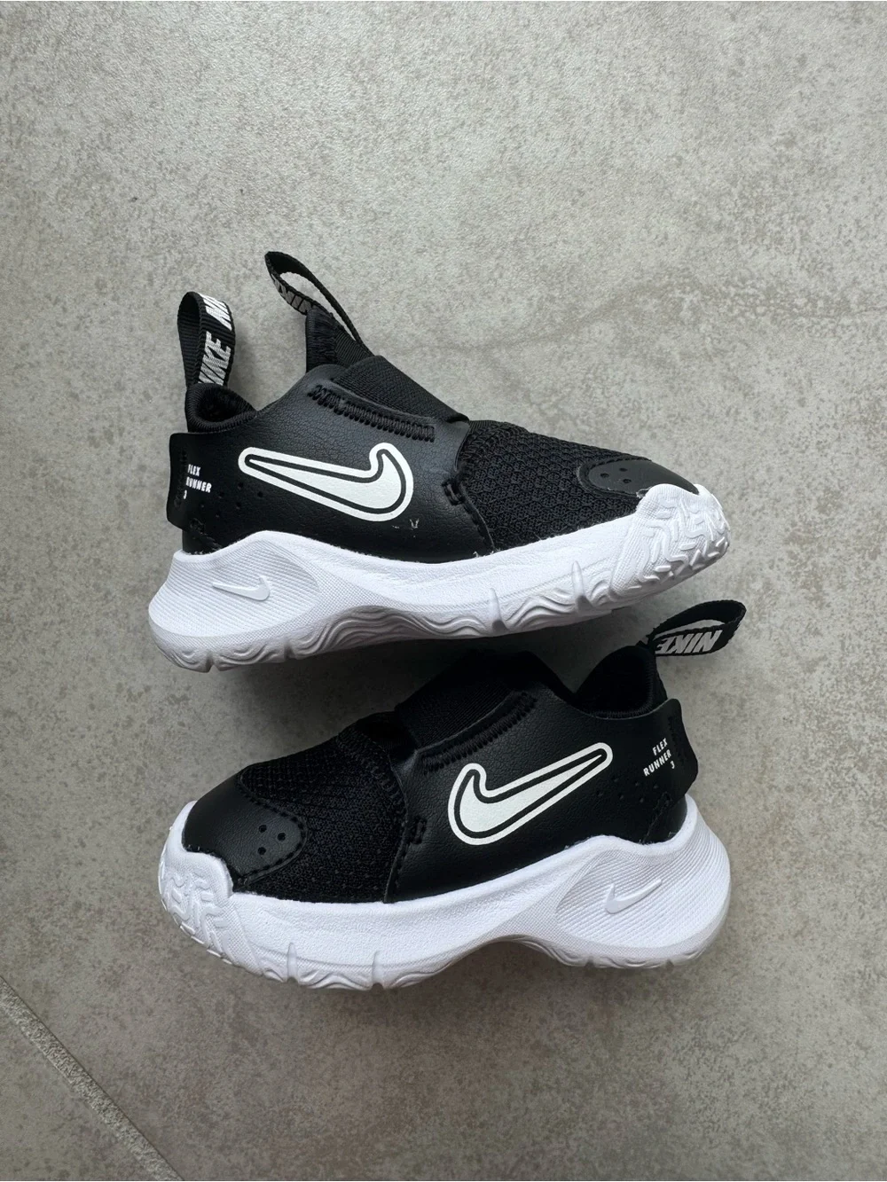 Nike Black & White Kids Slip-On Sneakers